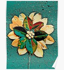 Flower and Green and Yellow Poster
