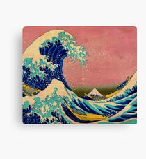 The Great Wave in Pink Japanese Art Canvas Print