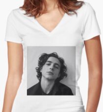 chalamet Women's Fitted V-Neck T-Shirt