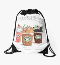 Catpuccino! For a purrfect morning! Drawstring Bag