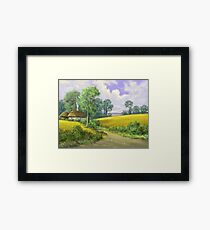 Digital paintings rural landscape. Fine art. Framed Print
