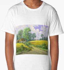 Digital paintings rural landscape. Fine art. Long T-Shirt
