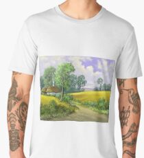 Digital paintings rural landscape. Fine art. Men's Premium T-Shirt