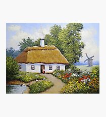 Oil paintings rural landscape. Fine art. Photographic Print