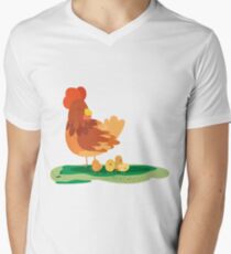 moma hen and chickens Men's V-Neck T-Shirt