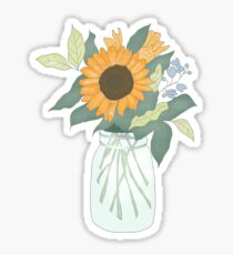Sunflower in Jar Sticker