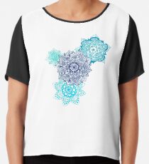 Quadruple Blue Mandalas Chiffon Top