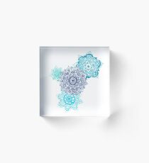 Quadruple Blue Mandalas Acrylic Block