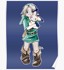 Young Link and Pichu Super Smash Bros Cute Kawaii Anime Fan Art Poster