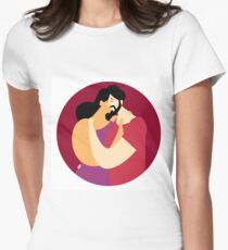 cute romantic kiss Women's Fitted T-Shirt
