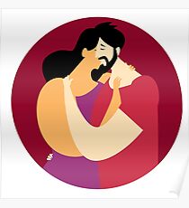 cute romantic kiss Poster