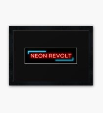 Neon Revolt Techno Music Retro 80s on black background Framed Print