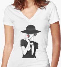 Juicy strawberry Women's Fitted V-Neck T-Shirt
