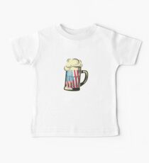 Beer American Flag 4th of July Independence Day Baby Tee
