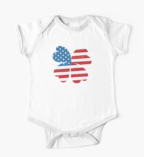 Independence Day 4 Leaf Clover Shamrock 4th of July One Piece - Short Sleeve