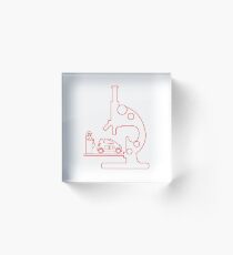 Microscope, electric car, charging station. Acrylic Block