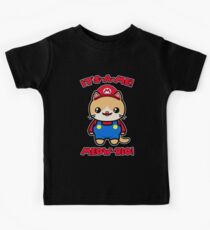 Cat Cute Funny Kawaii Mario Parody Kids Tee