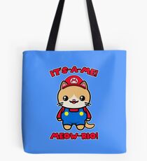 Cute Cat Funny Kawaii Mario Parody Tote Bag