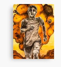 Running From an Explosion Like a Power Ranger Canvas Print