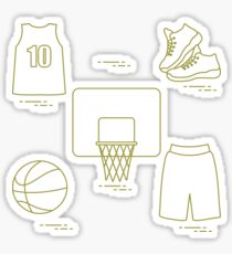 Sports uniform and equipment for basketball. Sticker