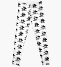 Pirates Adventure Mallorca Merchandise Skull White Pattern Leggings