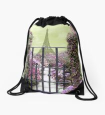 Eiffel Garden Drawstring Bag