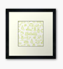 Seamless pattern with kids toys. Framed Print
