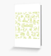 Seamless pattern with kids toys. Greeting Card