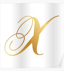gold letter x Poster
