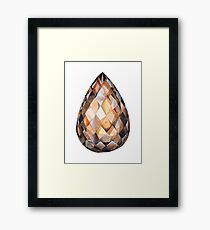 Smoky Quartz Watercolor crystal gem Framed Print