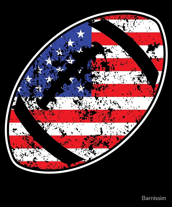 "Football American Flag Independence Day Gift" by Barnissim Redbubble