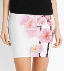 watercolor flowers of apricot Mini Skirt