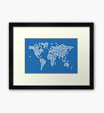 Cats Map of the World Map Framed Print