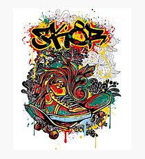 Sk8r Funny Skater Illustration Photographic Print