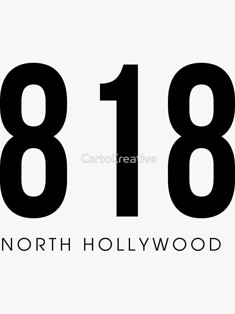  north hollywood ca 818 area code design sticker by cartocreative