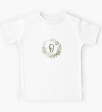 Monogram O Forest Flowers And Leaves Kids Tee