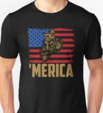 Merica Dirt Bike American Flag Unisex T-Shirt