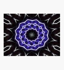 Blue Purple Black kaleidoscope Art 1 Photographic Print