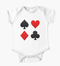 Playing Cards Suits- Spades, Hearts Diamonds, Clubs One Piece - Short Sleeve