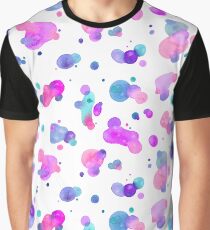 Spots and Drops - Bright pink and blue Graphic T-Shirt