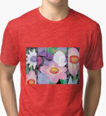 Mexico Floral Pattern Tri-blend T-Shirt