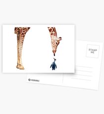 "Licker with Penguin" Giraffe Watercolor Postkarten