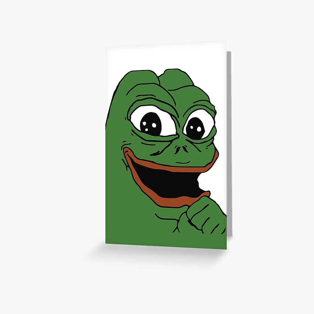  Pepe  The Frog rare excited pepe  smiling with big eyes  