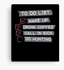 Hunting To Do List Canvas Print