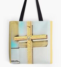 The Cross (Light Wood Theme) Tote Bag