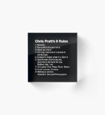 Bloque acrílico Chris Pratt 9 Reglas
