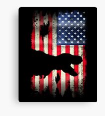 USA American Flag Dinosaur Canvas Print