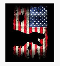 USA American Flag Dinosaur Photographic Print