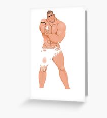 Naked with guns Greeting Card