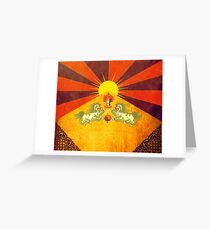 Tibet - golden flag of happiness Greeting Card